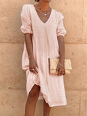 Chic V-Neck Shift Dress for Everyday Style