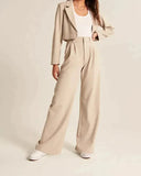 Chic High Waisted Wide Leg Trousers