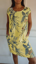 Chic Round Neckline Midi Dress