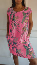 Chic Round Neckline Midi Dress