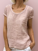 Retro-Inspired Vintage Rounded Hem T-Shirt