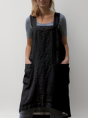 Cotton-Linen Apron Dress with Pockets