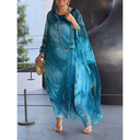 Chiffon Marble Print Dress for Chic Style
