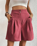 Chic High-Waisted Women's Shorts with Wide Cut