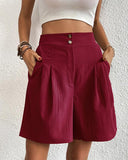 Chic High-Waisted Women's Shorts with Wide Cut