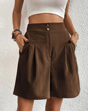 Chic High-Waisted Women's Shorts with Wide Cut