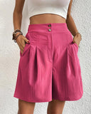 High Waisted Women's Wide Cut Shorts