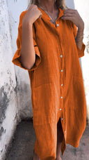 Eco-Friendly Green Maxi Shirt Dress