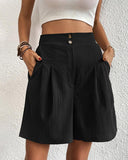 Chic High-Waisted Women's Shorts with Wide Cut