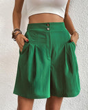 High Waisted Women's Wide Cut Shorts