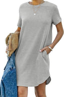 Chic Gray Short Sleeve Dress