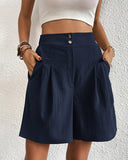 Chic High-Waisted Women's Shorts with Wide Cut