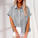 Relaxed Short Sleeve Blouse for Effortless Style