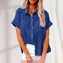 Relaxed Short Sleeve Blouse for Effortless Style