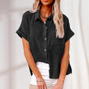 Relaxed Short Sleeve Blouse for Effortless Style
