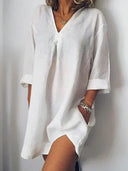 V-Neck Half Sleeve Dress for Stylish Occasions