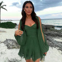 Chic Mini Dress with Statement Lantern Sleeves