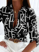 Chic Women's Summer Blouse with Stylish Lapel Collar