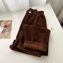 Vintage High-Waisted Corduroy Trousers for Women