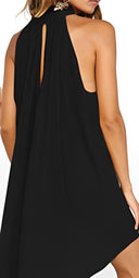 Chic Collar Pleated Summer Dress