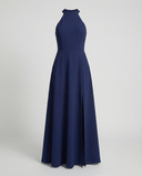 Chic High Neck Maxi Dress with Side Slits