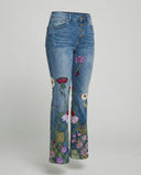 Stylish Flare Jeans with Four Button Detail