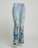 Stylish Flare Jeans with Four Button Detail