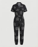 Chic Women's Jumpsuit with Button Placket Design