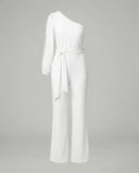 Chic Women's Jumpsuit with Bow Belt & Eye-catching Accents