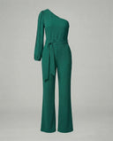 Chic Women's Jumpsuit with Bow Belt & Eye-catching Accents