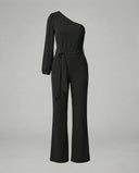 Chic Women's Jumpsuit with Bow Belt & Eye-catching Accents