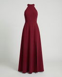 Chic High Neck Maxi Dress with Side Slits