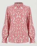 Chic Ruffled Hem Animal Print Blouse