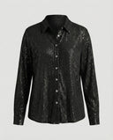 Chic Sequin-Embellished Sheer Blouse for Women