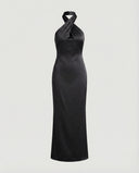 Chic Asymmetrical Halter Neck Evening Dress for Women