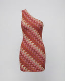 Modern Wave Pattern Asymmetrical Mini Dress for Women