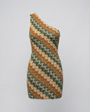 Modern Wave Pattern Asymmetrical Mini Dress for Women