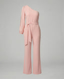 Chic Women's Jumpsuit with Bow Belt & Eye-catching Accents