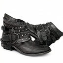 Vintage-Inspired Chain Accent Ankle Boots