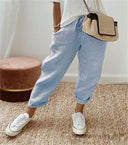 Chic Cotton-Linen Blend Trousers