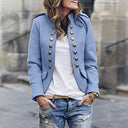 Double-Breasted Military Blazer for Stylish Outfits