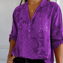 Chic Printed Blouse with Front Pocket