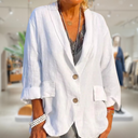 Chic Women's Cotton Blazer Jacket