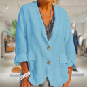 Chic Women's Cotton Blazer Jacket
