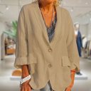 Chic Women's Cotton Blazer Jacket