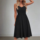 Chic Summer Midi Dress in Flowing Fabric
