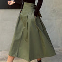 Chic A-Line Balloon Skirt with Umbrella Design