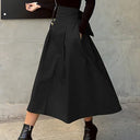 Chic A-Line Balloon Skirt with Umbrella Design