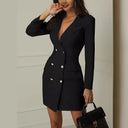 Chic Women's Blazer Dress - Double-Breasted Style