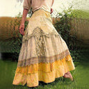 Boho Chic Long Lace Layered Skirt